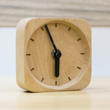 Picture of Wooden Clock on Table